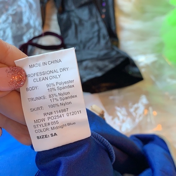 Gorgeous DANCE COSTUME Blue White Child's Ballet Tutu Pretty Flowers - Picture 10 of 10